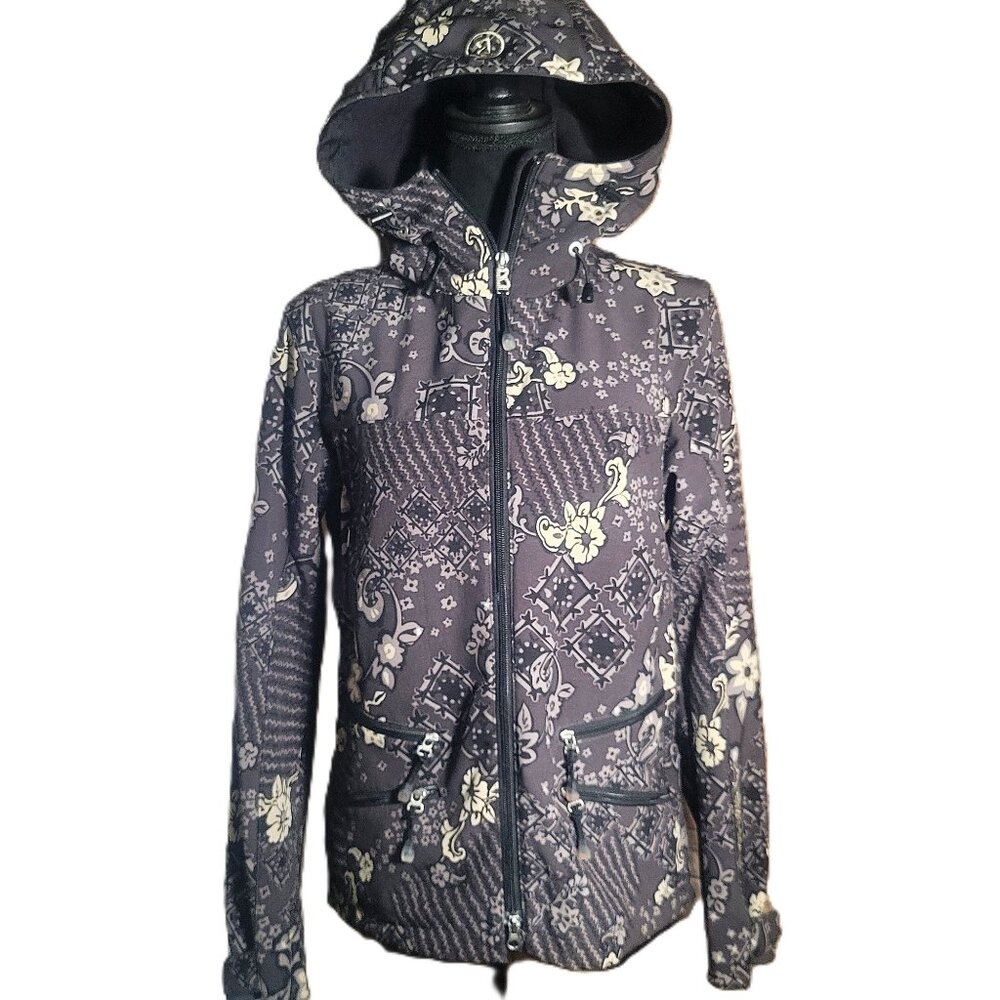 Bogner Fire + Ice Women's Softshell Hood Floral Jacket Gray/Black/Cream - ML
